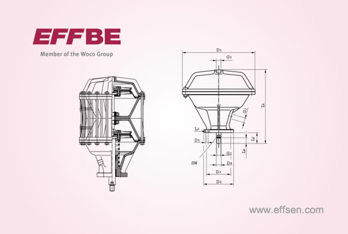 EFFBE KHF Short Stroke Diaphragm Pressure Cylinder