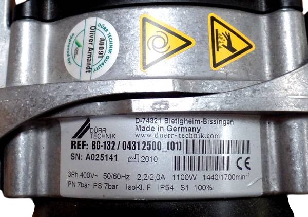 DÜRR Technik BG-132 Air Compressor Oil Free 04312500
