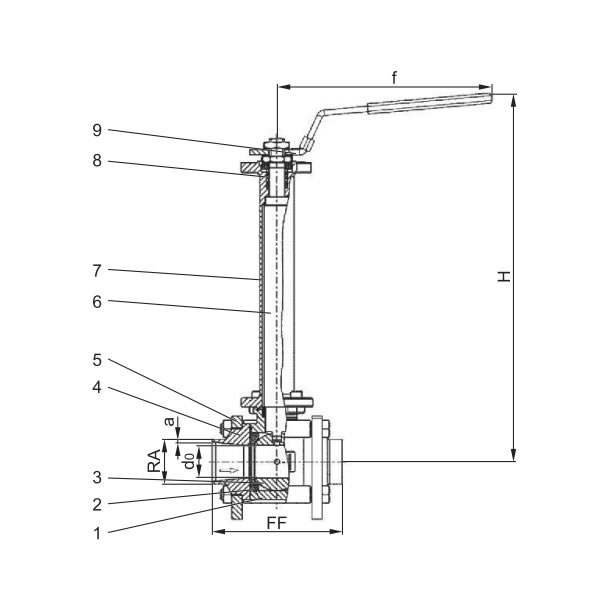 herose MI-PY4LBWNI015-EXT BALL VALVE