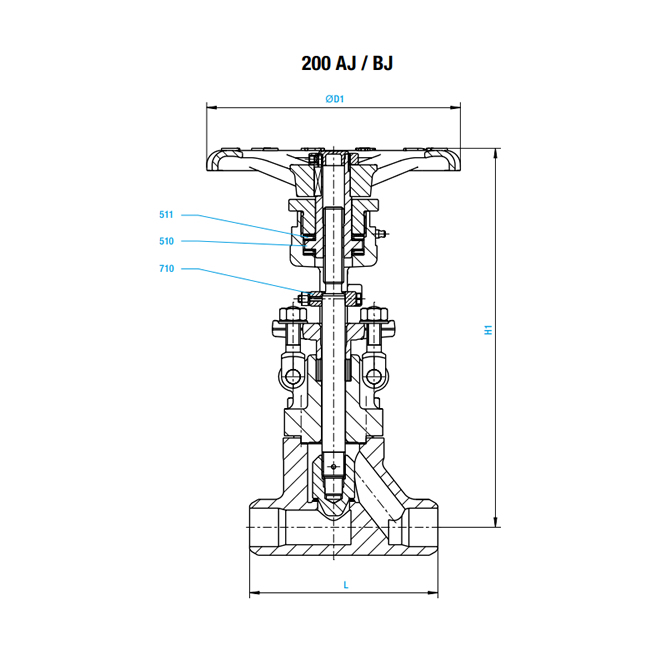 PERSTA 200 AJ 21.1 50/40  GLOBE VALVE